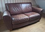 Bruin leren bank, Ophalen, Gebruikt, 150 tot 200 cm, Tweepersoons