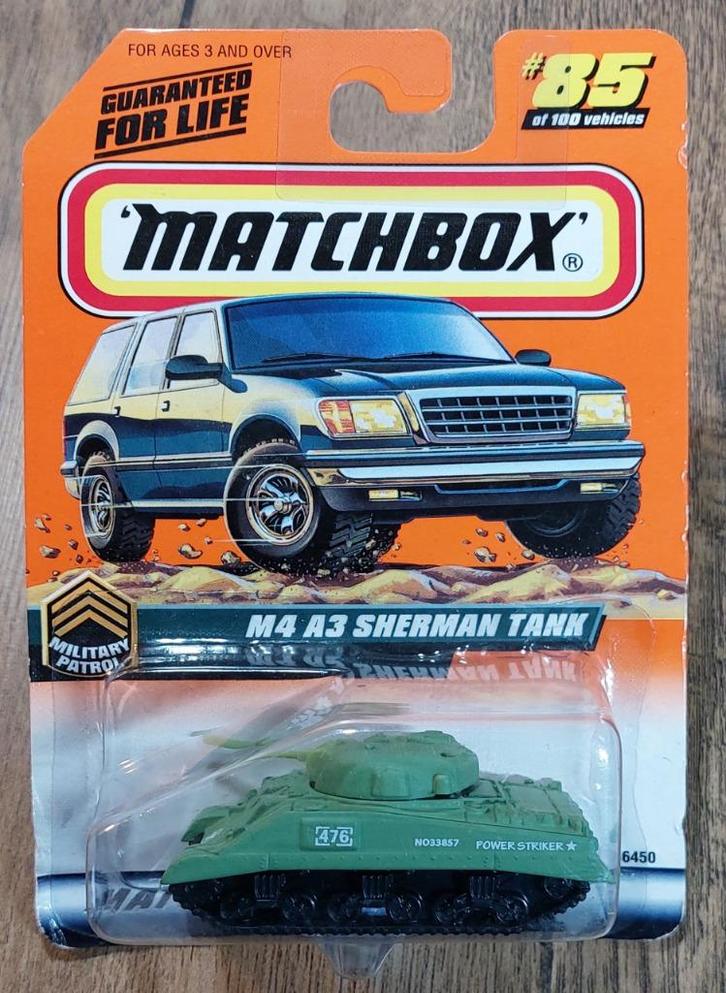 Matchbox M4 A3 Sherman Tank 1/64, Hobby en Vrije tijd, Modelauto's | Overige schalen, Nieuw, Overige typen, Ophalen of Verzenden