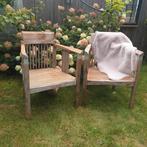 2 terras STOELEN,design hardhout,, Ophalen, Zo goed als nieuw, Hout, Inklapbaar