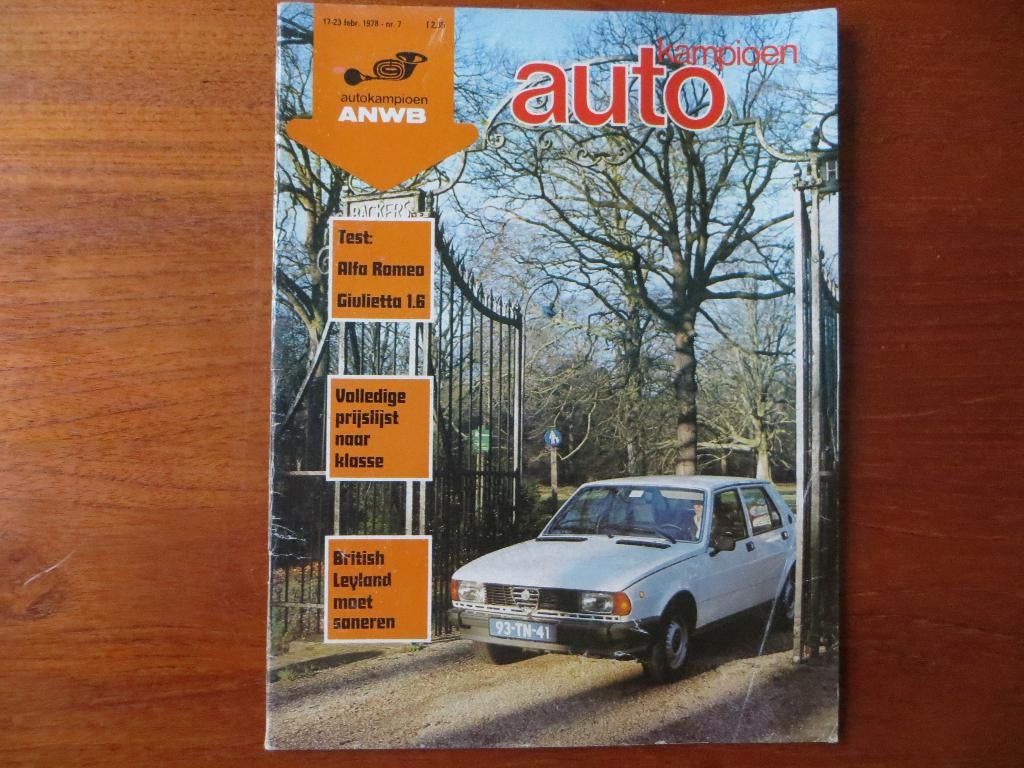 Autokampioen nr. 7 1978 Alfa Romeo Giulietta, Ophalen of Verzenden, Nieuw, Alfa Romeo