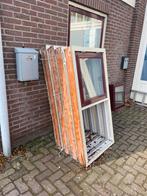 Houten kozijnen met bijbehorende uitzetramem, Doe-het-zelf en Verbouw, Kozijnen en Schuifpuien, Raamkozijn, Gebruikt, 75 tot 150 cm