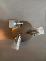 Plafondlamp met 3 hallogeen spots, Huis en Inrichting, Lampen | Spots, Glas, Zo goed als nieuw, Ophalen