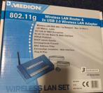 D.4. Medion 802.11g router met usb2 adapters, Ophalen of Verzenden