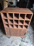 Massief Mango Houten Wijnkast - Stijlvol en Uniek, 15 tot 25 flessen, Ophalen of Verzenden, Zo goed als nieuw, 75 cm of meer