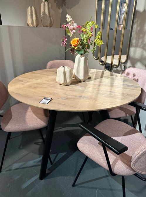 Ronde eettafel eiken van merk nouvion 120cm groot, Huis en Inrichting, Complete eetkamers, Nieuw, Ophalen