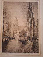 Ets Stadsgezicht gouda door Henri Cassiers, Antiek en Kunst, Kunst | Etsen en Gravures, Ophalen of Verzenden