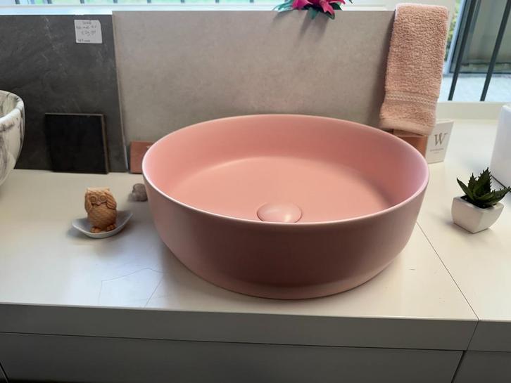 Waskom Week bij Dealplein, Roze Natuursteen Antraciet Wit, Doe-het-zelf en Verbouw, Sanitair, Nieuw, Wastafel, Ophalen