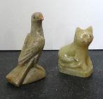 Stenen beeldjes kat en vogel duif fluitjes steen beeldje, Verzamelen, Beelden en Beeldjes, Ophalen of Verzenden, Gebruikt, Dier