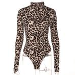Luipaard bodysuit dames jumpsuit bodycon romper panter sexy, Verzenden, Nieuw, Kleding