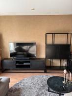 TV-meubel en boekenkast zwart industrieel, Ophalen, Zo goed als nieuw, Metaal, 150 tot 200 cm