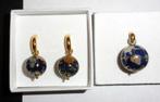 Oorringen Oorbellen Globe Wereldbol goud verguld Hanger set, Nieuw, Ophalen of Verzenden, Met edelsteen, Knopjes of Stekers