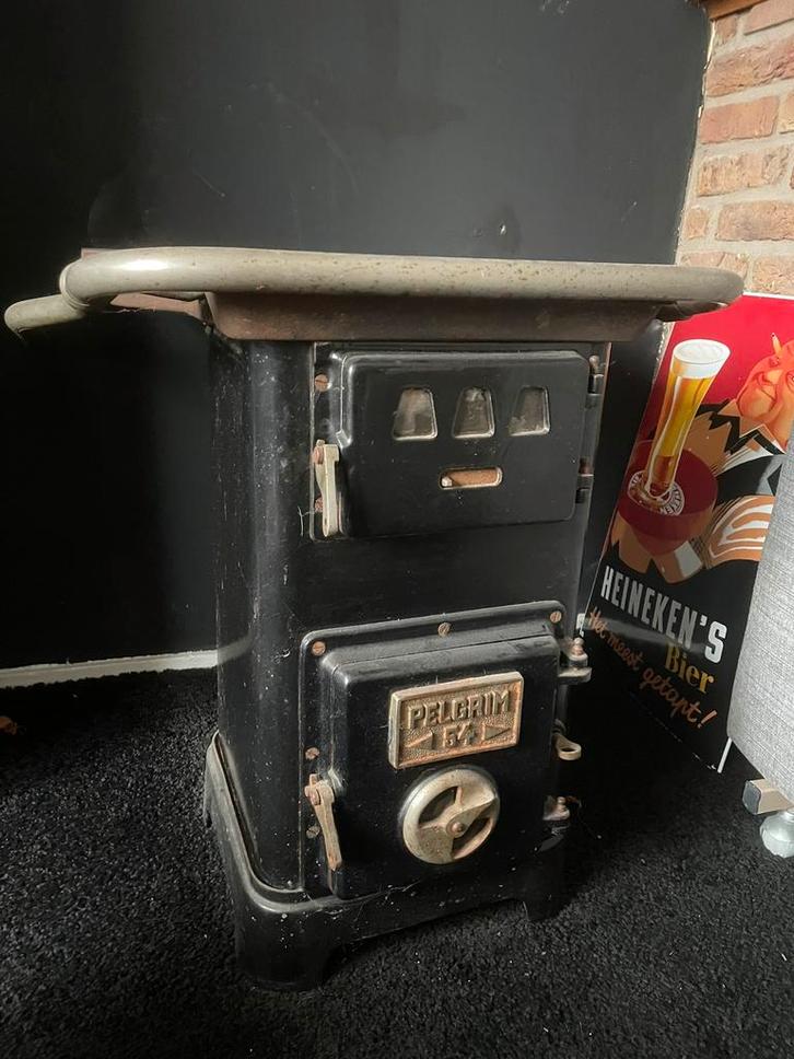 Pelgrim allesbrander zwart ophalen KRABBENDIJKE ZEELAND, Huis en Inrichting, Kachels, Gebruikt, Vrijstaand, Allesbrander, Overige brandstoffen