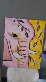 Roze Olifant Schilderij - Acryl 40x50cm, Ophalen of Verzenden