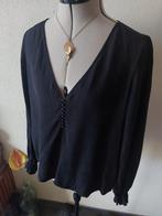 Sezane zwarte zijden blouse 40, Kleding | Dames, Maat 38/40 (M), Zwart, Ophalen of Verzenden, Zo goed als nieuw