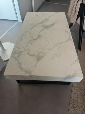 Meubella Salontafel Marmer Hout Met Stalen Poten