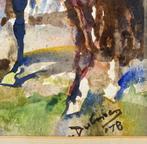 Aquarel Erasmus Bernhard van Dulmen Krumpelman, paardenmarkt, Ophalen of Verzenden