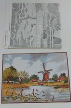 Borduurpatroon landschap molen, Hobby en Vrije tijd, Borduren en Borduurmachines, Ophalen of Verzenden, Gebruikt, Handborduren