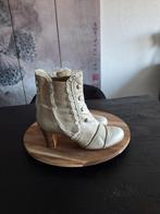 Vintage leten enkellaarsjes maat 38, Made in spain, Lage of Enkellaarzen, Ophalen of Verzenden, Zo goed als nieuw