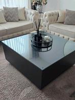 Visgraat 1x1m zwarte vierkante salontafel, Huis en Inrichting, Tafels | Salontafels, Ophalen, 50 tot 100 cm, Vierkant, 50 tot 100 cm