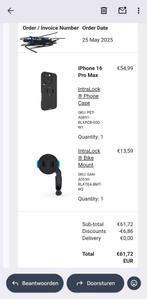 iPhone 16 Pro Max fiets mount merk MOUS, Ophalen of Verzenden, Nieuw