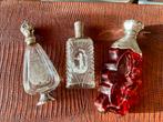 Verzameling Parfumflesjes met zilveren dop, 3 stuks., Antiek en Kunst, Ophalen of Verzenden, Zilver