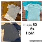 5 nieuwe shirtjes H&M maat 80 groen nieuw wit en oker, Kinderen en Baby's, Babykleding | Maat 80, Nieuw, Shirtje of Longsleeve