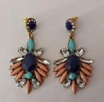 Vintage Costume Jewelery oorbellen blauw rose, Overige materialen, Blauw, Nieuw, Ophalen of Verzenden