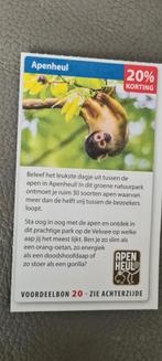 Apenheul voordeelbon voor 20% korting voor max.  4 personen, Tickets en Kaartjes, Drie personen of meer, Kortingsbon, Overige typen