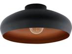 Moderne Plafondlamp * Zwart/Koper * Eglo Mogano * 40 cm, Ophalen of Verzenden, Zo goed als nieuw, Metaal, Modern