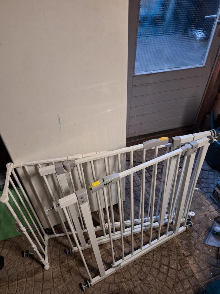 Hauck traphekje wit 75–80 cm, Kinderen en Baby's, Traphekjes, Gebruikt, Klemhekje, Metaal of IJzer, minder dan 100 cm, Ophalen