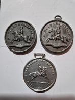 3 verschillende herdenkingspenningen Waterloo 1815 1865, Ophalen of Verzenden, Overige materialen, Nederland