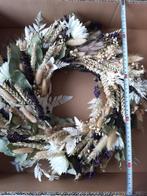 Stoere landelijke krans met droog- en kunstbloemen, Huis en Inrichting, Woonaccessoires | Kransen, Ophalen of Verzenden, Nieuw