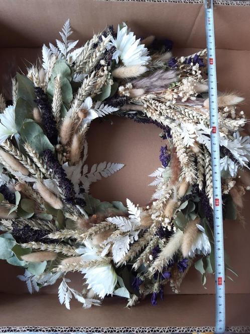 Stoere landelijke krans met droog- en kunstbloemen, Huis en Inrichting, Woonaccessoires | Kransen, Nieuw, Ophalen of Verzenden