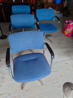 Vergader- of eetkamerstoelen (4 stuks), Huis en Inrichting, Ophalen, Gebruikt, Blauw