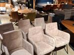 Set van 6 Velia armstoelen He Design nu €1999,-, Ophalen, Nieuw, Leer, Vijf, Zes of meer stoelen