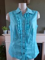 Mayerline blauwe blouse gilet M 40 | Gratis Verzenden, Kleding | Dames, Maat 38/40 (M), Mayerline, Zo goed als nieuw, Verzenden