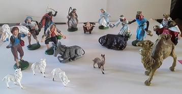 Vintage kunststof kerstgroep, gemerkt met Italy. Kerstdeco. beschikbaar voor biedingen