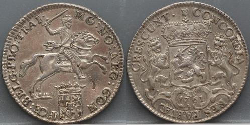 Mooie 1/2 zilveren rijder 1761 - 1/2 dukaton 1761 Utrecht, Postzegels en Munten, Munten | Nederland, Losse munt, Overige waardes