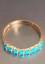 14 karaat gouden ringen met echt turquoise mt18 ong., Sieraden, Tassen en Uiterlijk, Nieuw, Ophalen of Verzenden, 17 tot 18, Met edelsteen
