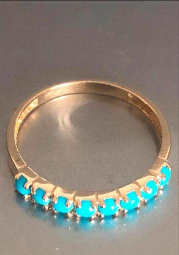 14 karaat gouden ringen met echt turquoise mt18 ong. beschikbaar voor biedingen