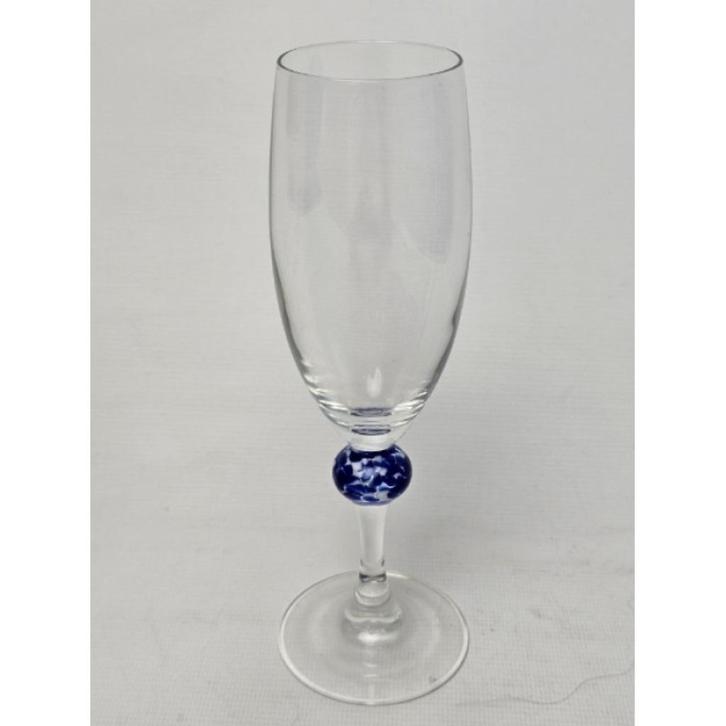 # Luminarc champagne wijn glazen met blauw witte bol, Verzamelen, Glas en Borrelglaasjes, Zo goed als nieuw, Overige typen, Ophalen of Verzenden