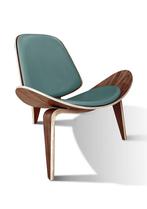 OHNO Shelldone Tonder Lounge Stoel - Bruin, Groen, Huis en Inrichting, Stoelen, Niet ingevuld, Hout, Overige kleuren, Niet ingevuld