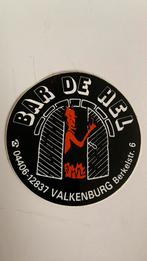 Oude sticker.   BAR DE HEL.   Valkenburg., Verzamelen, Stickers, Ophalen of Verzenden, Zo goed als nieuw, Overige typen