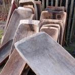 Oude brocante houten trog schaal deegbak, N, Rond, Ophalen of Verzenden, N