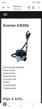 Kremer stofzuiger nat en droog en stomen. KR35S, Witgoed en Apparatuur, Ophalen, Stofzuiger, Nieuw, 1600 tot 2000 watt