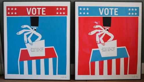 Hayden Kays – VOTE – Matching set, genummerd en gesigneerd, Antiek en Kunst, Kunst | Overige Kunst, Ophalen
