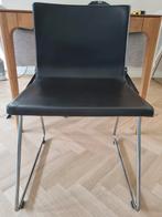 4 x Ikea Bernhard eetkamerstoelen zwart leer, Huis en Inrichting, Stoelen, Ophalen, Gebruikt, Zwart, Leer