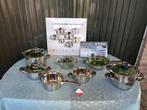Prachtige pannenset te koop + messenset, Huis en Inrichting, Keuken | Potten en Pannen, Ophalen of Verzenden, Nieuw, Rvs, Pannenset