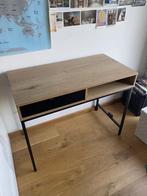 Eiken zwart bureau, Huis en Inrichting, Bureaus, Ophalen, Zo goed als nieuw, Bureau