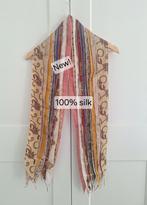 Nieuwe kleurrijke patchwork sjaal 100% zijde, Silk Route, Ophalen of Verzenden, Nieuw, Sjaal